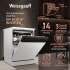 Посудомоечная машина WEISSGAUFF DW 6038 W Inverter,  полноразмерная, напольная, 60см, загрузка 14 комплектов, белая [437359]
